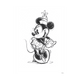 DISNEY Toile imprimée Minnie sketch Noir et blanc