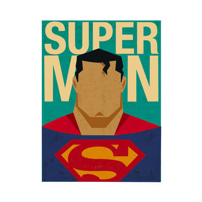 BLUE SHAKER Affiche Super man Bleu