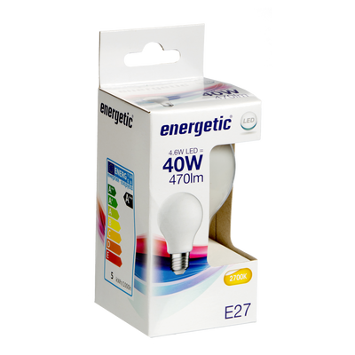 Ampoule Led milky 40w e27 lumière chaude Jaune