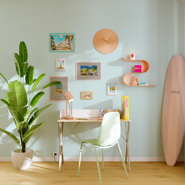 Papier peint intissé LAZY coloris bleu ciel