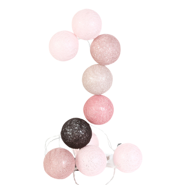Guirlande lumineuse CALI coloris rose et taupe