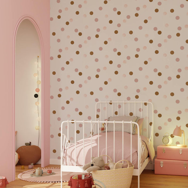 Papier peint intissé HAPPILY coloris rose poudré