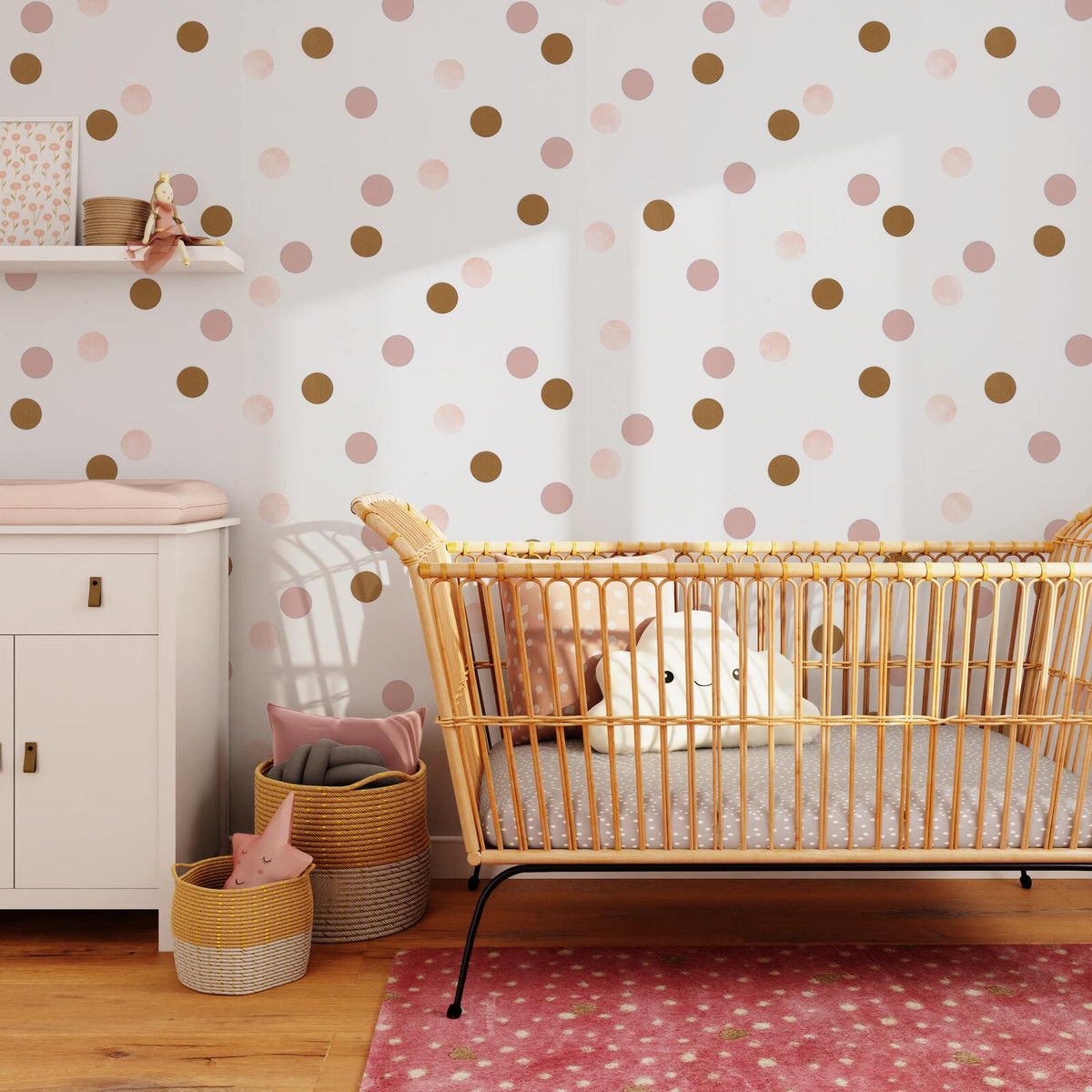 Papier peint intissé Happily Rose poudré