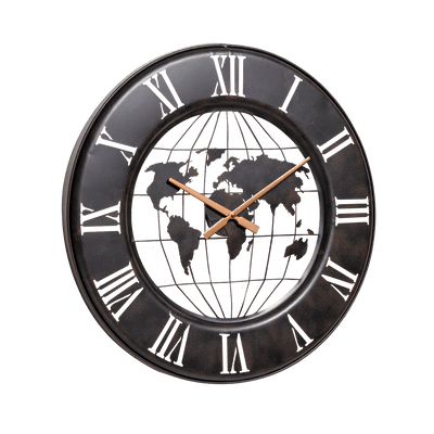 4MURS Horloge en métal Traveller Noir et bronze