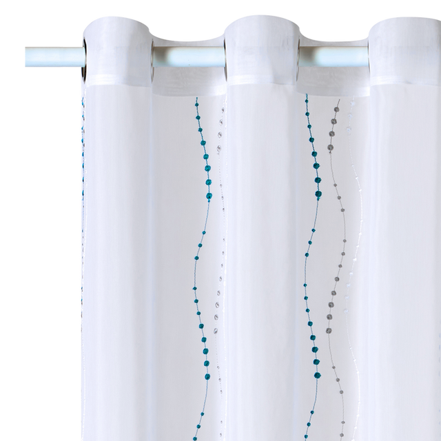 4MURS Voilage LYANA coloris bleu paon 140 x 240 cm