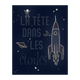 4MURS Toile imprimée phosphorescente Astronaut Bleu nuit