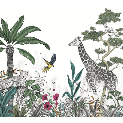 4MURS Papier peint panoramique XL Day color jungle Multicolore Mat