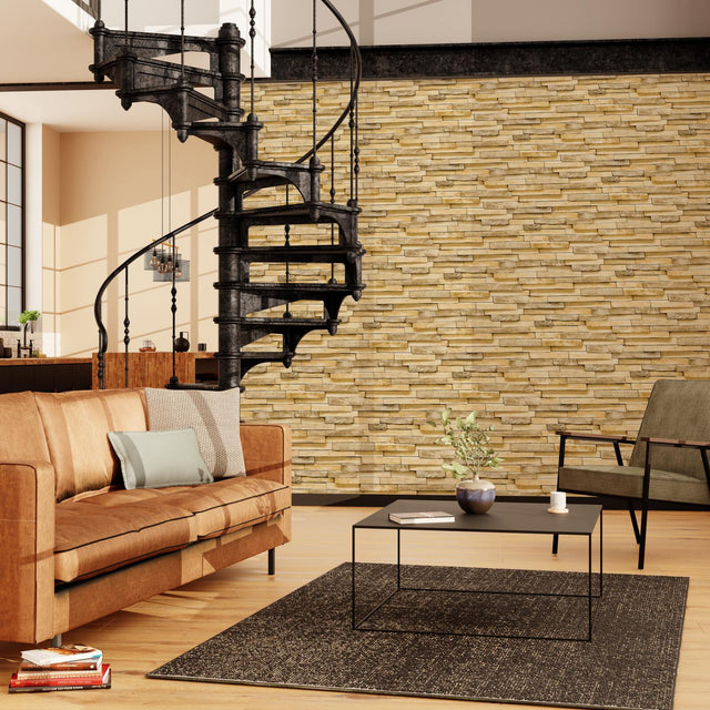 Papier peint intissé SHERBROOKE coloris bois blond