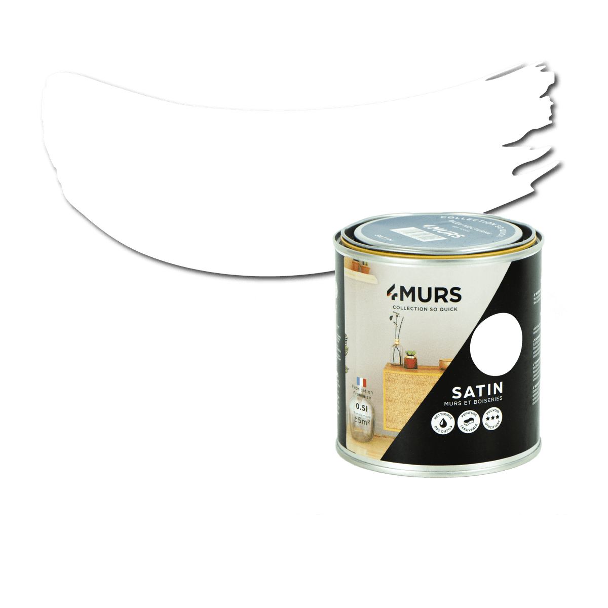 SO QUICK Peinture So quick Blanc Satiné 0,5L