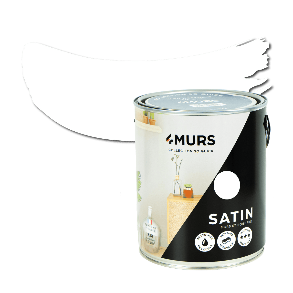 SO QUICK Peinture So quick Blanc Satiné 2,5L