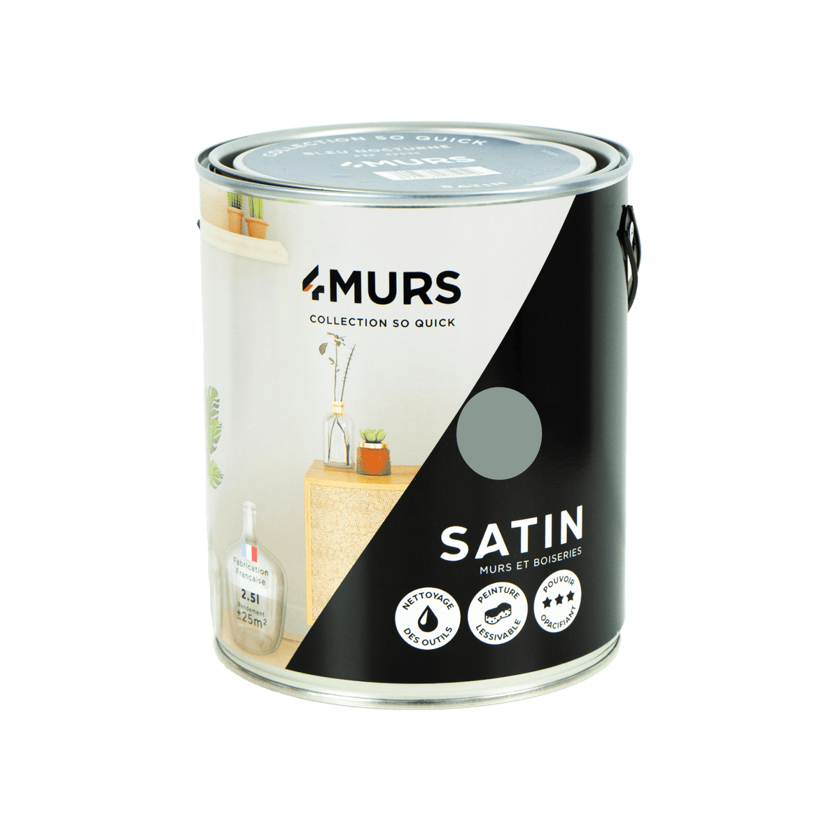 SO QUICK Peinture So quick Vert smoke Satiné 2,5L