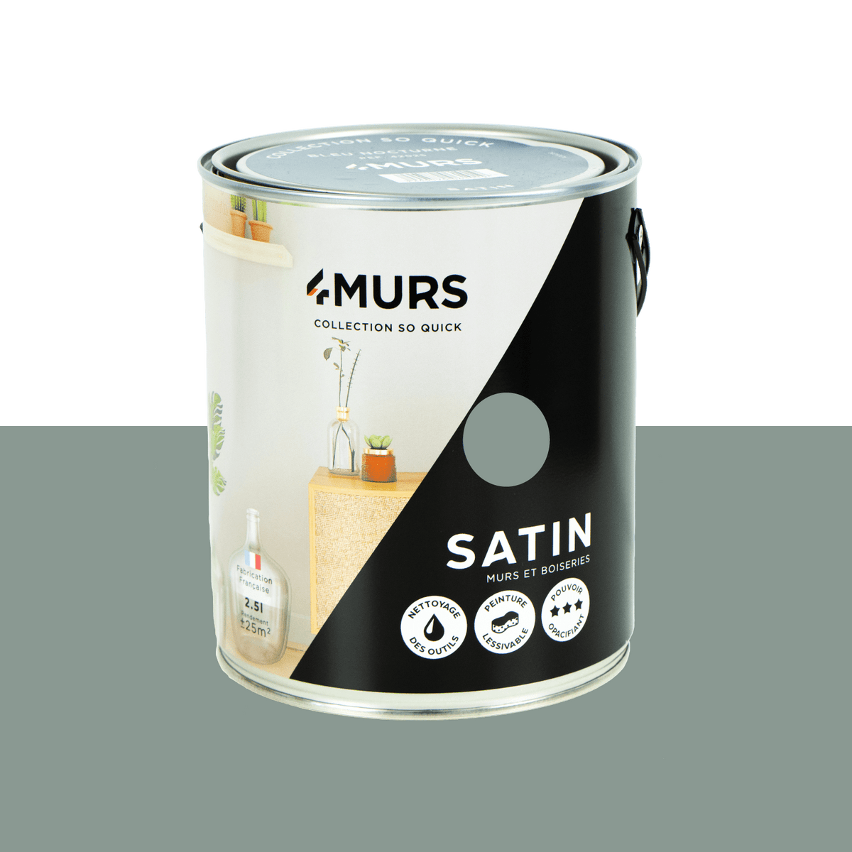 SO QUICK Peinture So quick Vert smoke Satiné 2,5L