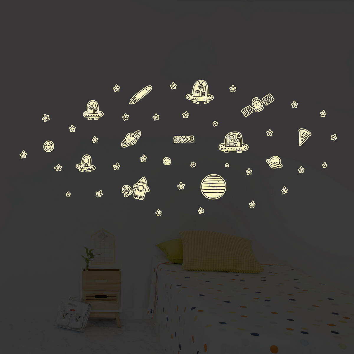 Sticker phosphorescent Space Noir