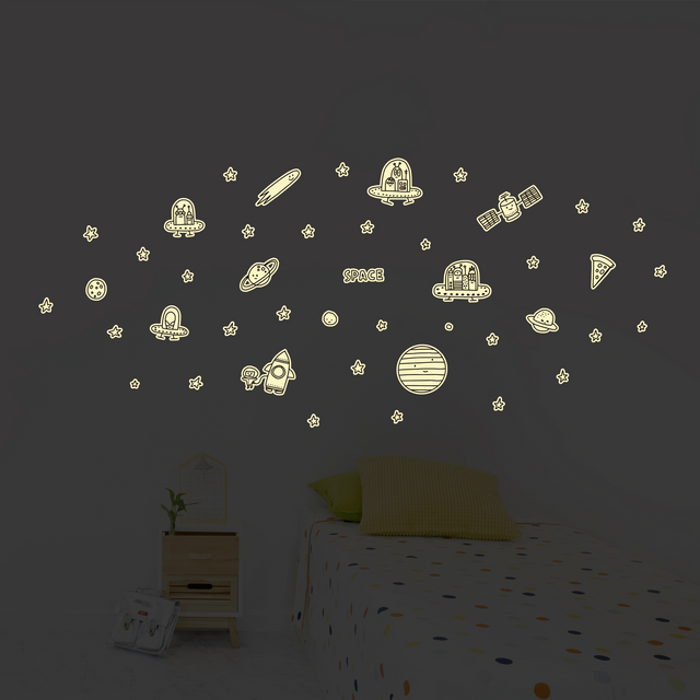 Sticker phosphorescent SPACE coloris noir