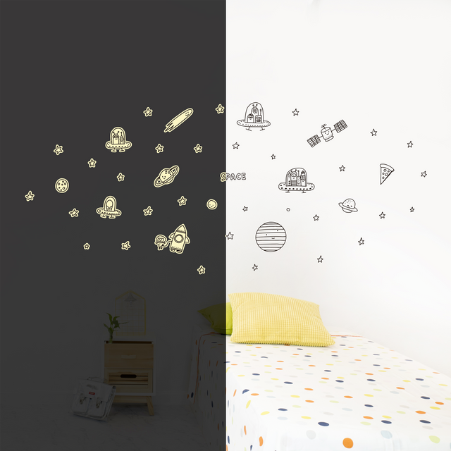 Sticker phosphorescent SPACE coloris noir
