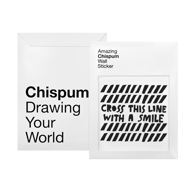 Sticker CROSS THIS LINE WITH A SMILE coloris noir