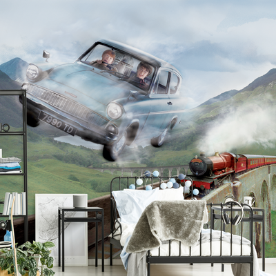 Poster extra large Harry potter en route pour poudlard Multicolore