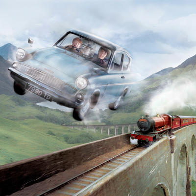 Poster extra large Harry potter en route pour poudlard Multicolore