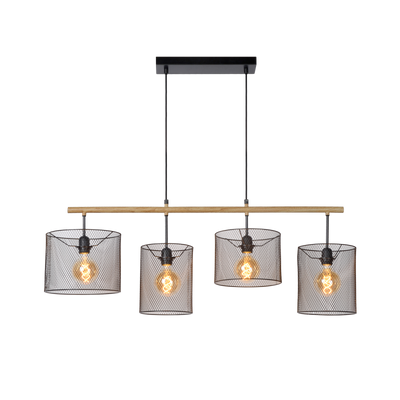 Suspension Baskett Noir et bois clair