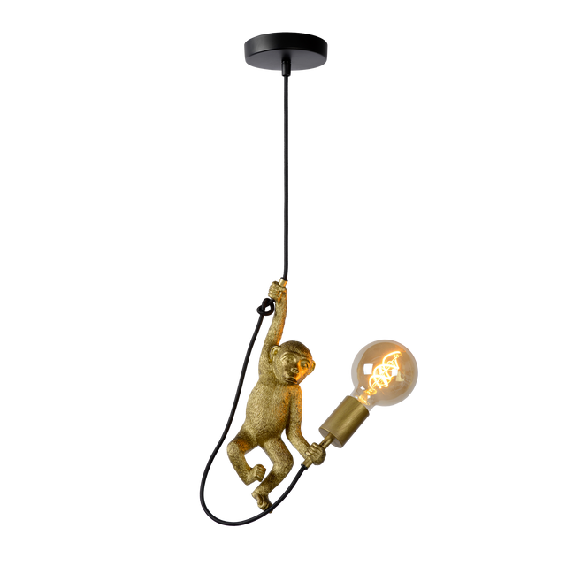 Suspension MONKEY coloris or et noir 18 x 18 cm