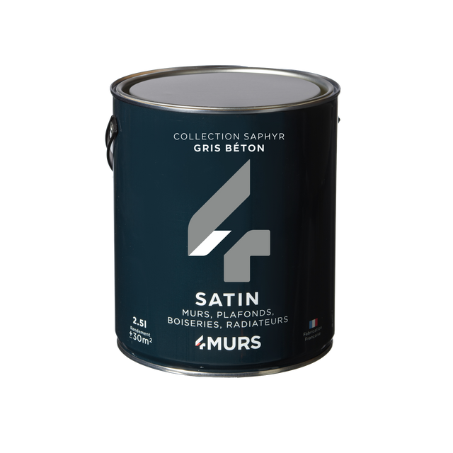 Saphyr Peinture Peinture gris béton Satiné 2,5 L