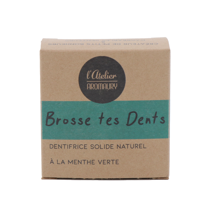 AROMAURY Dentifrice "brosse tes dents" Blanc Menthe verte 50G