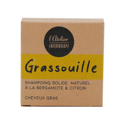 AROMAURY Shampoing Grassouille Blanc Bergamote et citron 60G