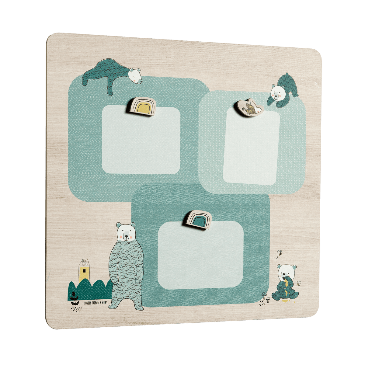 LOVELY TRIBU Pêle-mêle Wild bear Vert sapin et ocre