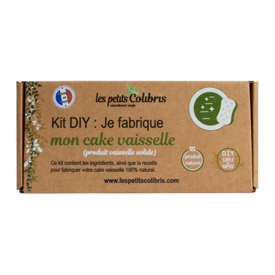 LES PETITS COLIBRIS Kit Diy cake vaisselle avec huile essentielle Brun