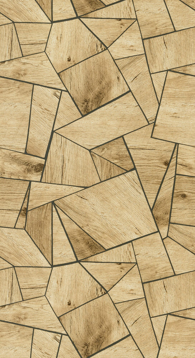 Papier peint intissé COLOMBO coloris bois miel