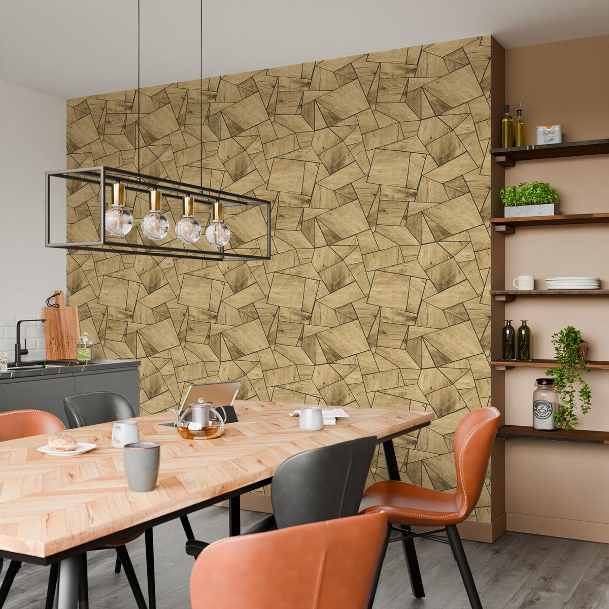 Papier peint intissé Colombo Bois miel