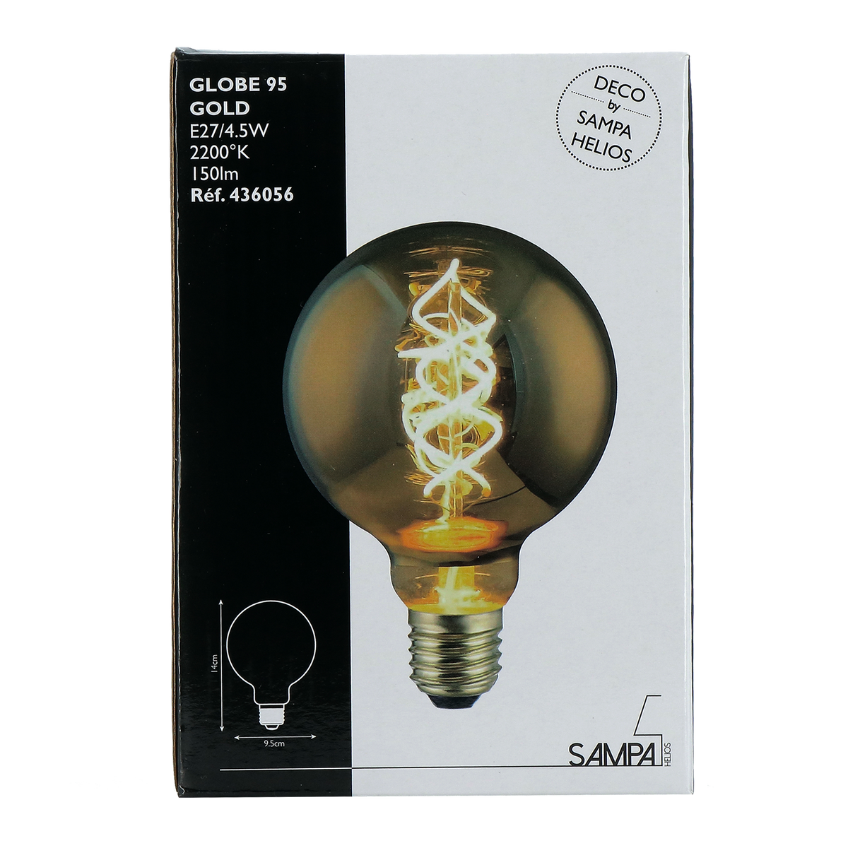 Ampoule Led globe g95 gold e27 15w 1800k Or