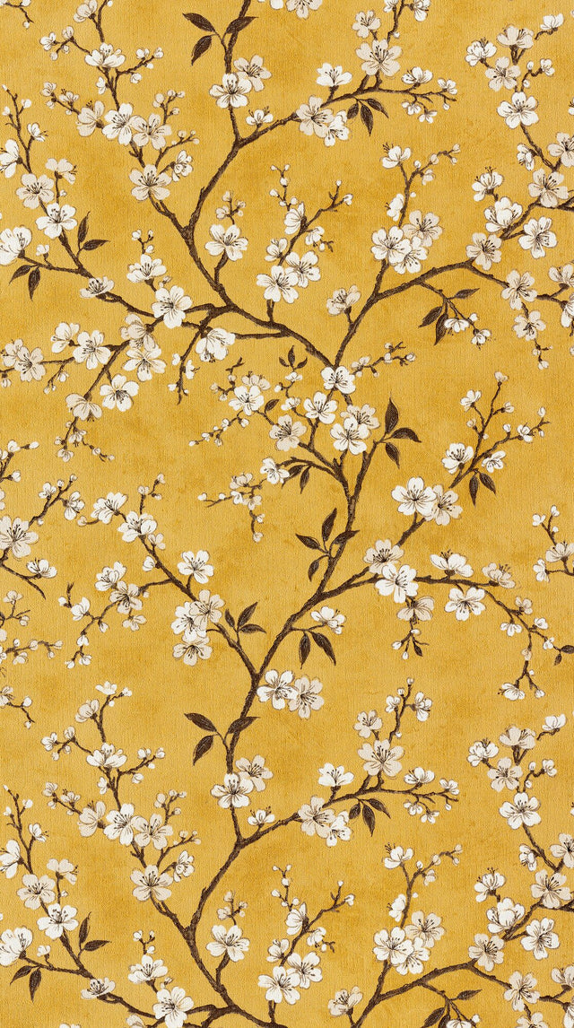 Papier peint intissé FLORENTINE BLOSSOM coloris safran