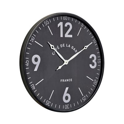 4MURS Horloge Cafe de la gare Noir