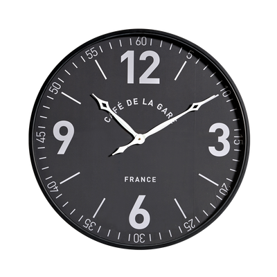 4MURS Horloge Cafe de la gare Noir