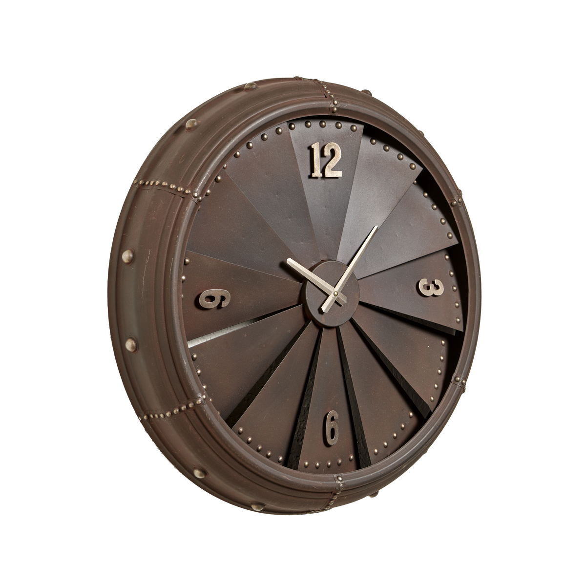 4MURS Horloge en métal Ventilo Brun métallisé