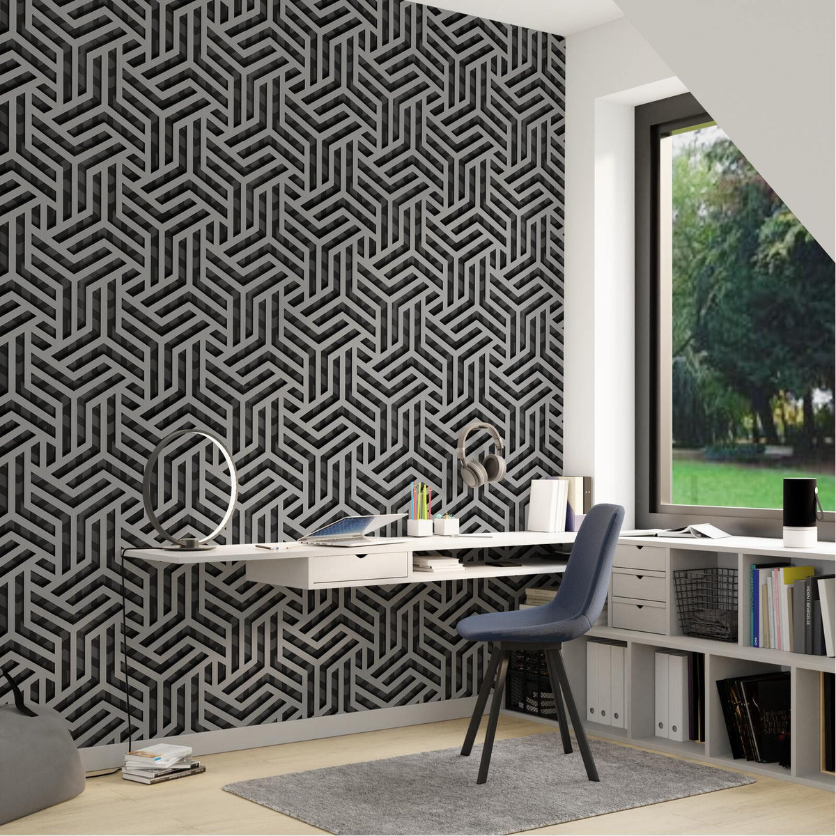 Papier peint intissé Silverstar Gris béton