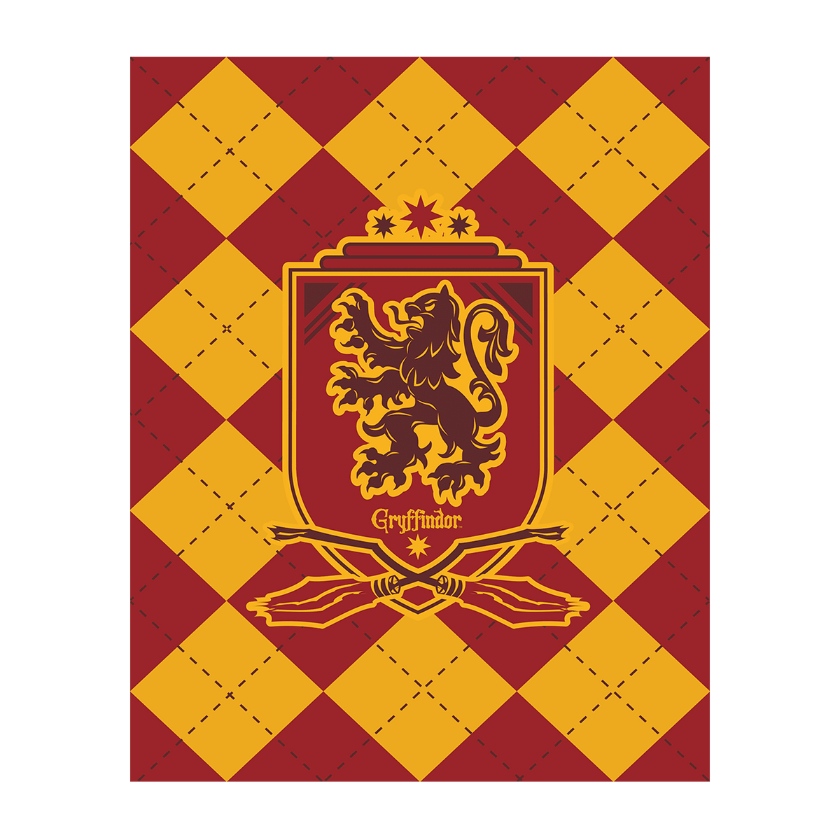HARRY POTTER Toile imprimée Gryffindor Rouge et jaune