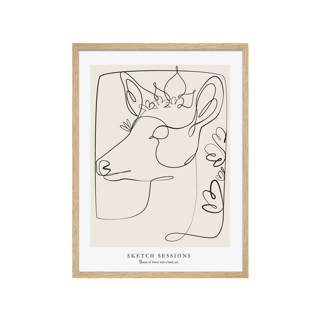 4MURS Tableau BICHE coloris rose et blanc