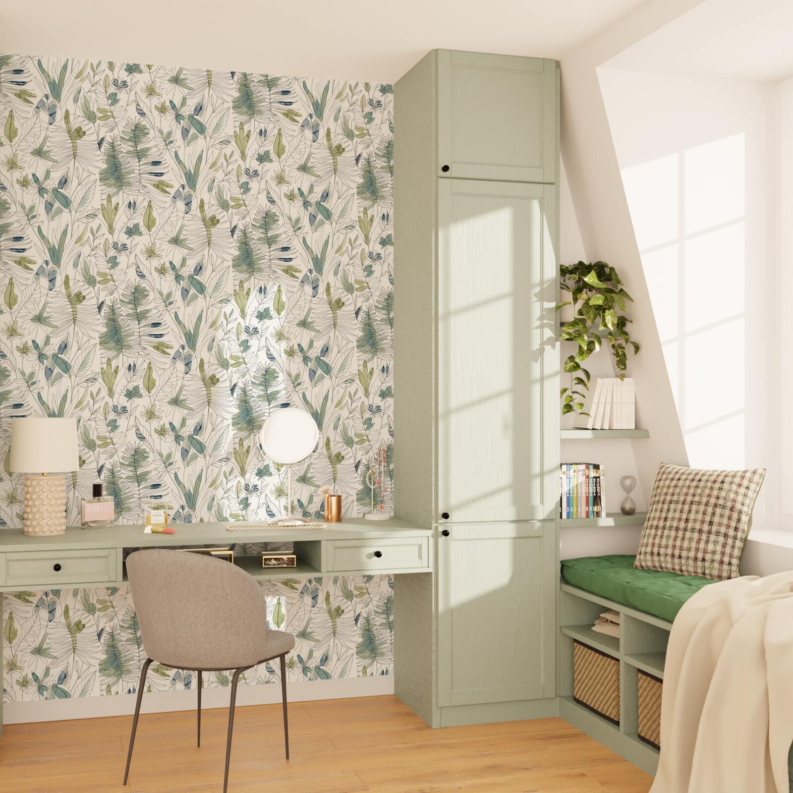 Papier peint intissé Flavigny Céladon