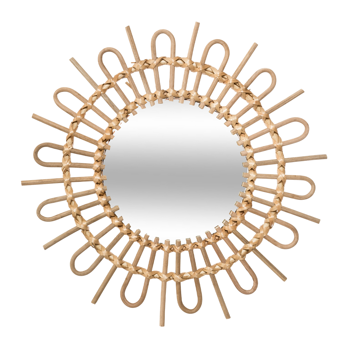 Miroir en rotin Solis Brun