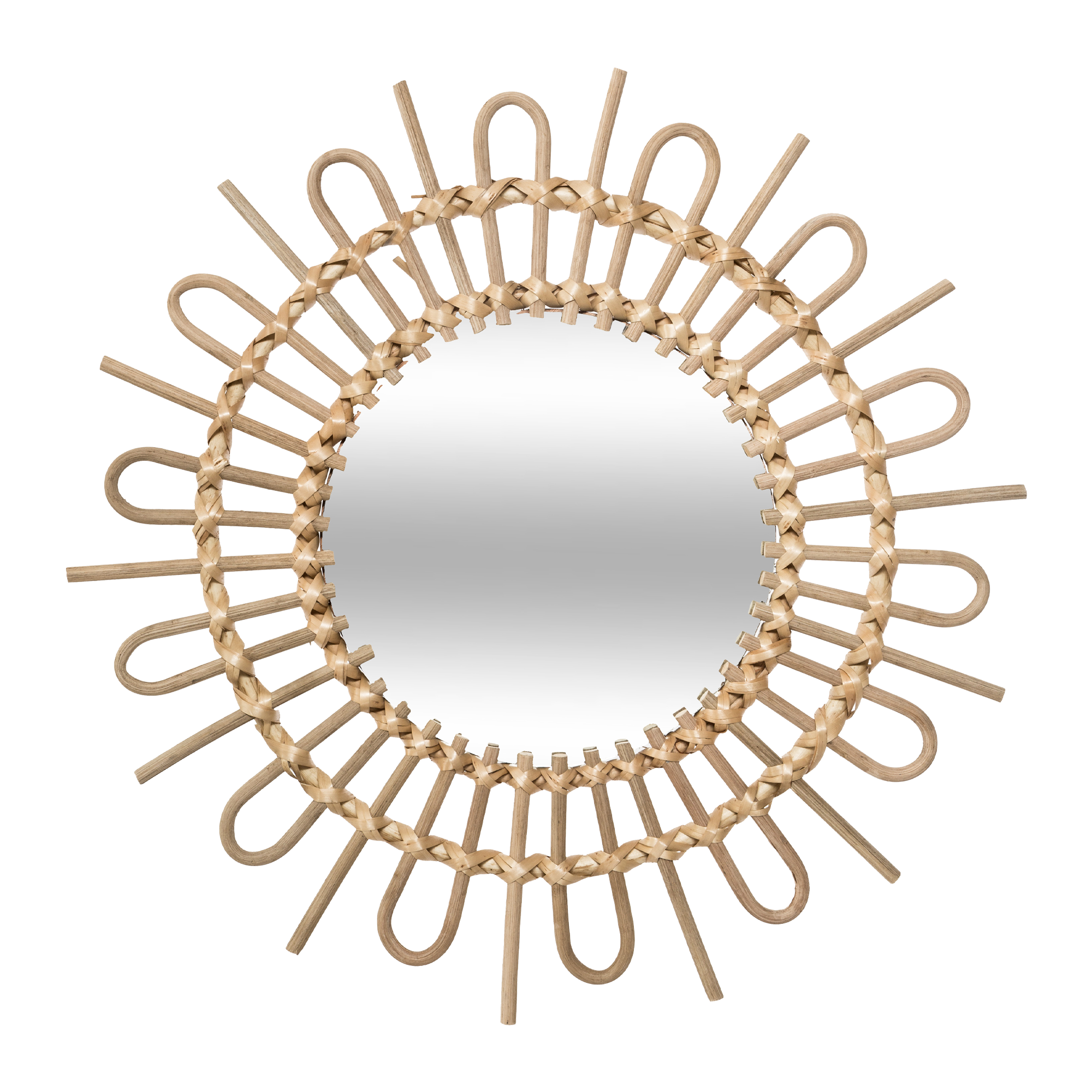 Miroir en rotin Solis Brun