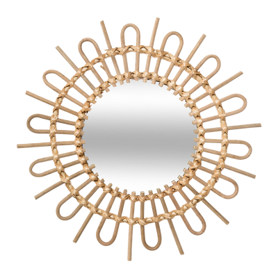 Miroir en rotin Solis Brun