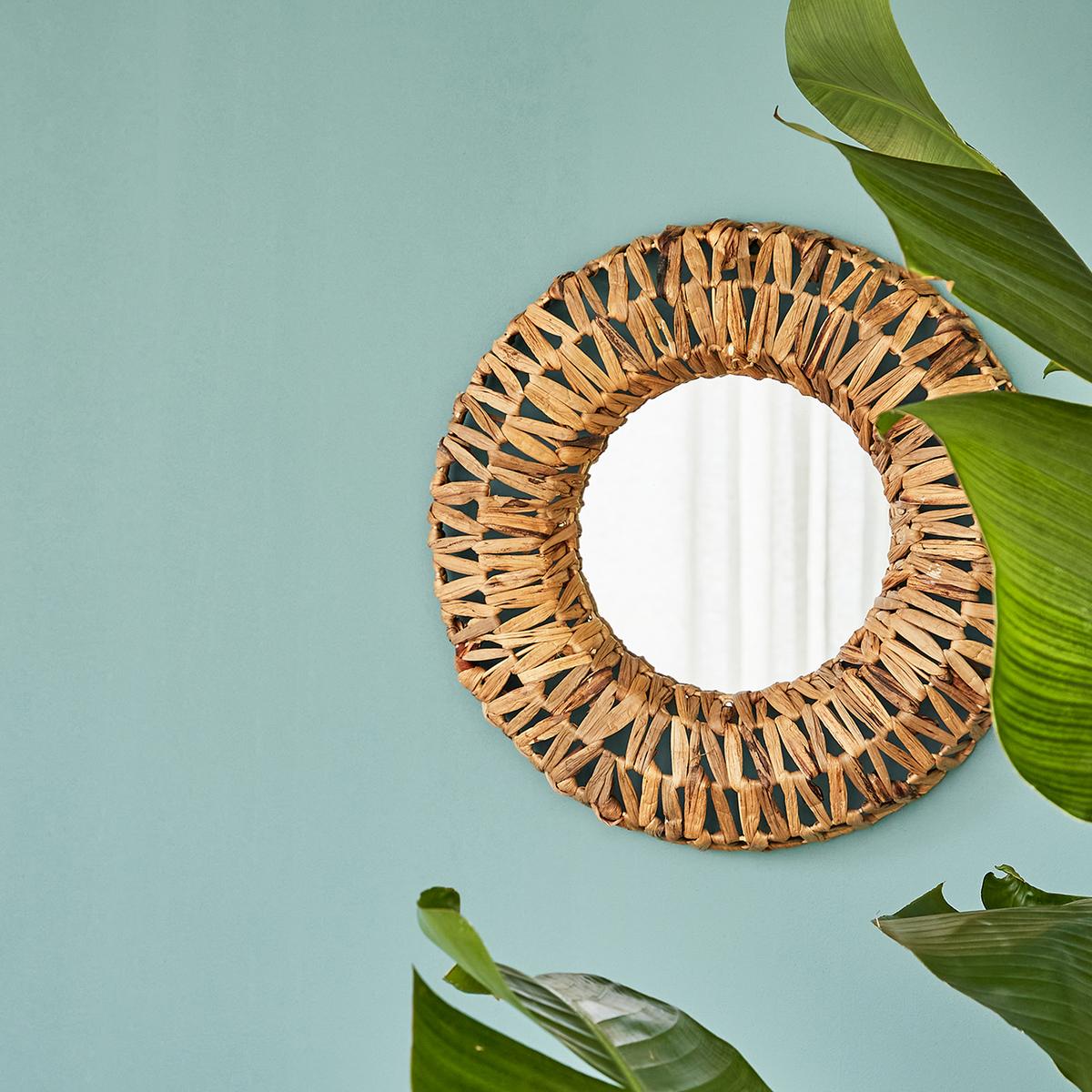 Miroir en rotin Elegia Brun