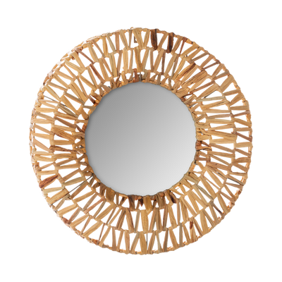 Miroir en rotin Elegia Brun