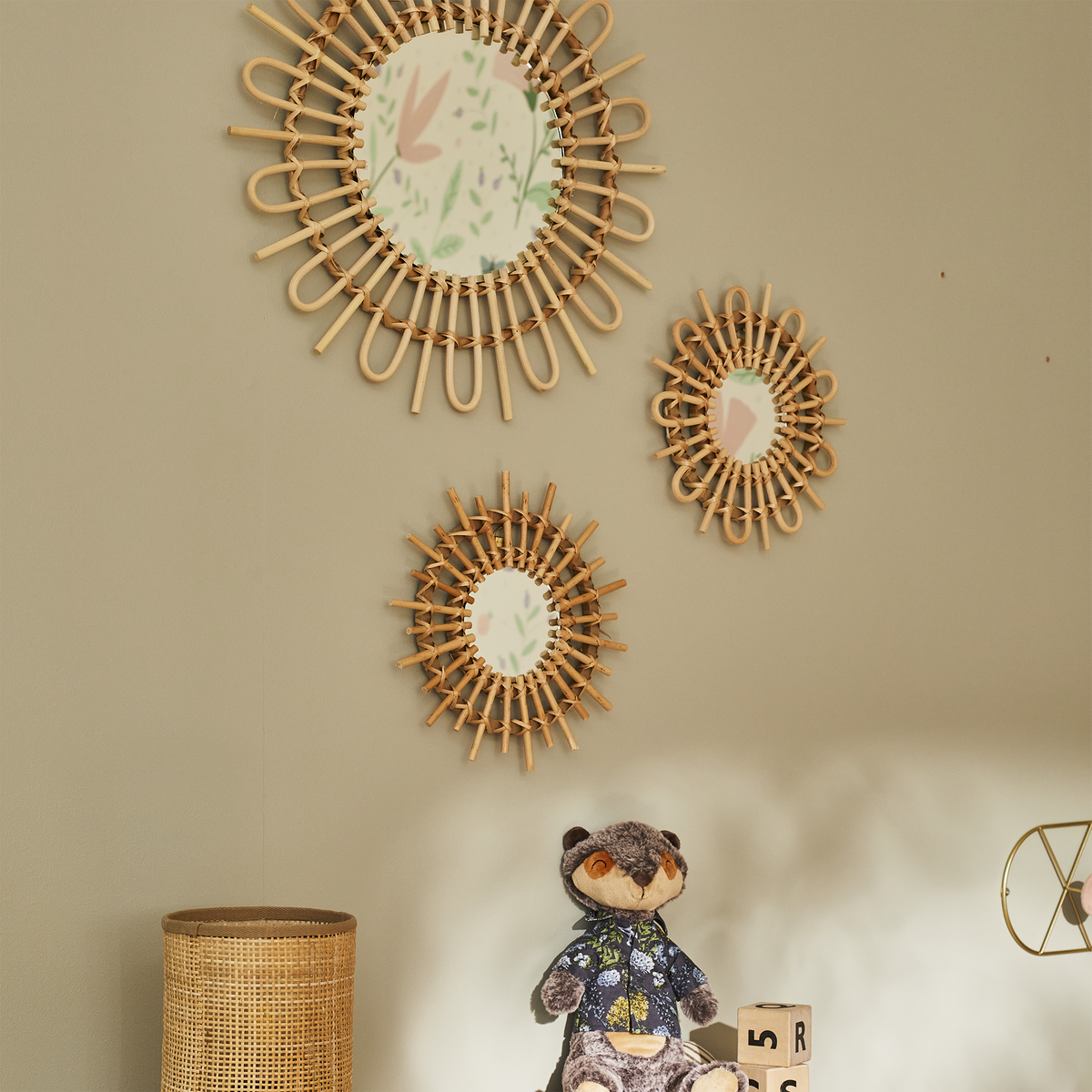 Miroir en rotin Matahari Rotin