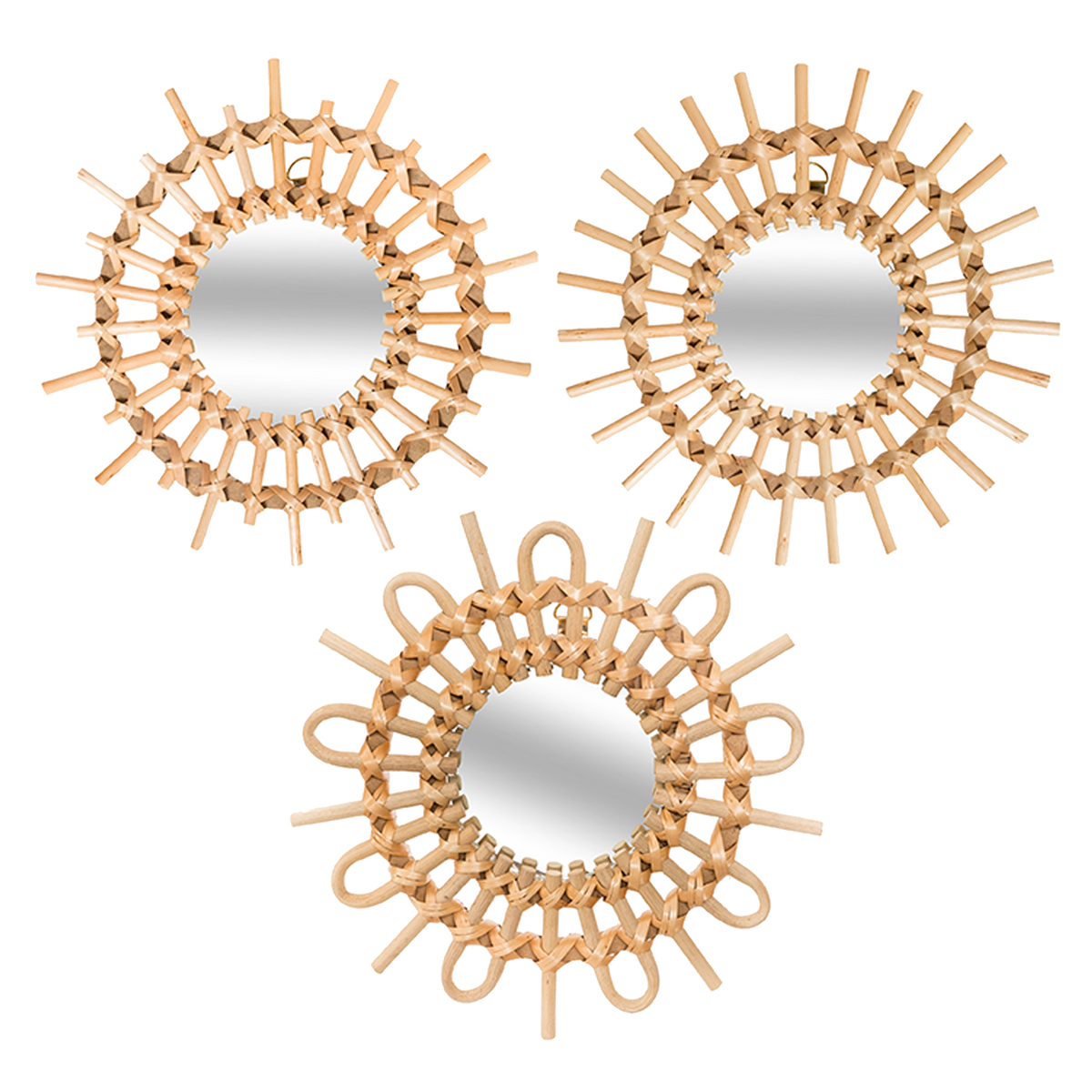 Miroir en rotin Matahari Rotin