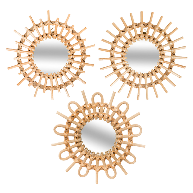 Miroir en rotin MATAHARI