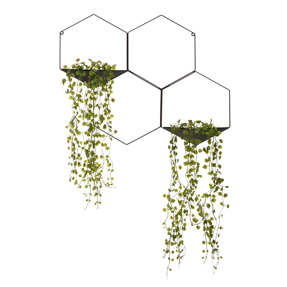 Déco murale métal Hexa Noir