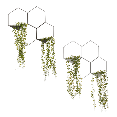 Déco murale métal Hexa Noir